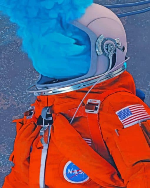 Space Man With Blue Smoke paint By Numbers