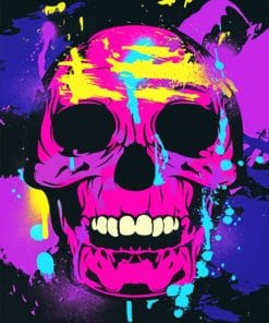Splatter Skull paint By Numbers