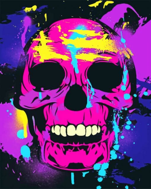 Splatter Skull paint By Numbers