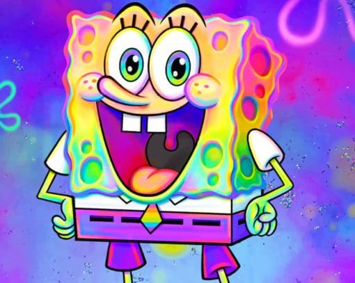 Rainbow Sponge Bob paint by numbers