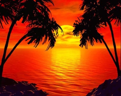 Tropical Sunset paint by numbers