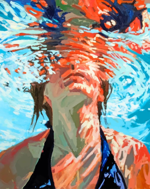 Woman Underwater - Paint By Numbers - Painting By Numbers