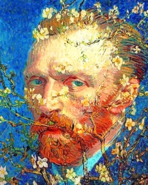 Van Gogh With Face With Flowers paint by numbers