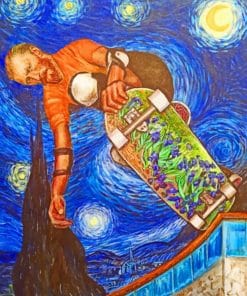 Van Gogh Skateboard paint by numbers