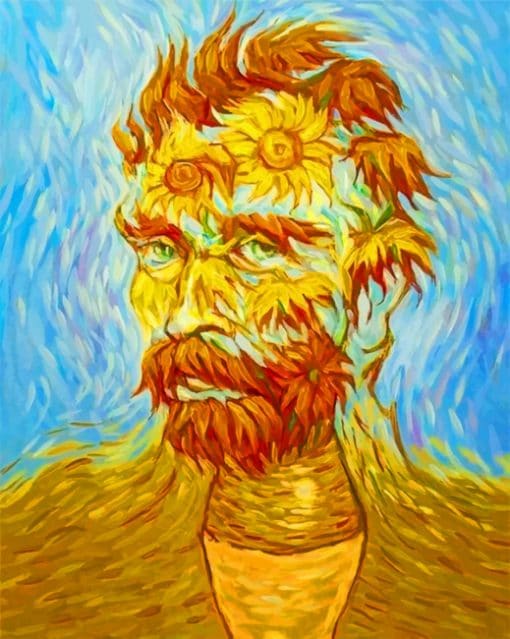 Van Gogh Sunflower Portrait paint By numbers