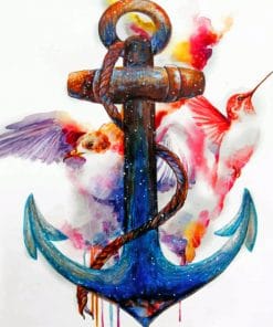 Watercolor Anchor Art paint by numbers