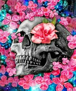 Aesthetic Floral Skull paint by Numbers