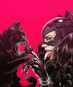 Cat Woman With Her Cat paint By Numbers