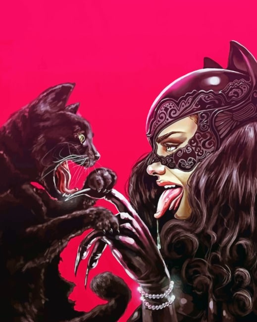 Cat Woman With Her Cat paint By Numbers