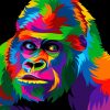 Colorful Gorilla paint By Numbers
