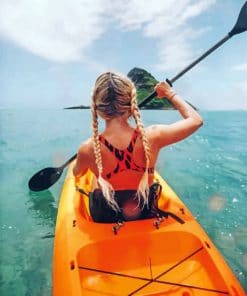 Girl Riding Kayak paint by Numbers