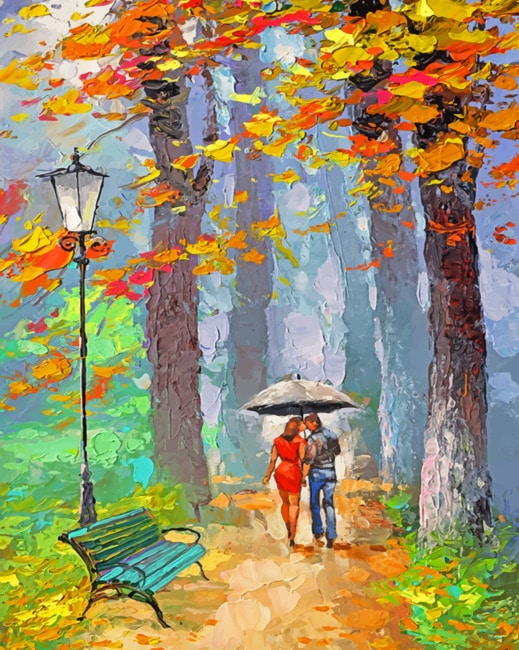 Lovers In Garden - Paint By Numbers - Painting By Numbers