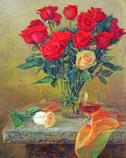 Roses Still Life paint by numbers
