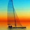 Sailing Boat Sundown pain by numbers