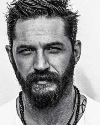 Tom Hardy Black and White - Actors Paint By Numbers - Painting By Numbers
