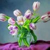White And Purple Tulips Glass paint by numbers