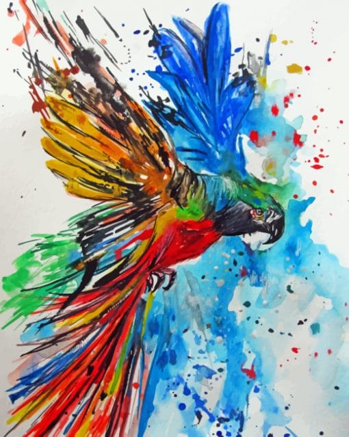 Beautiful Watercolor Parrot paint By Numbers