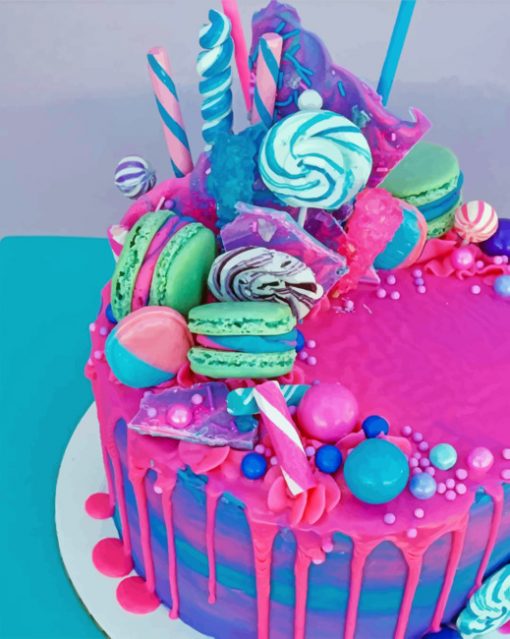 Cotton Candy Cake paint By Numbers