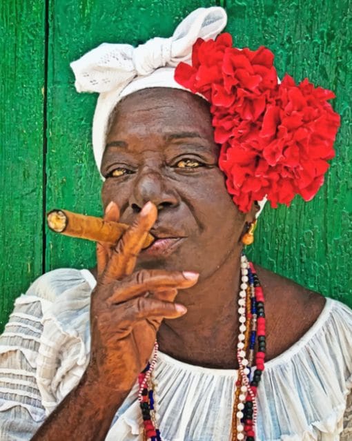 Dark Skin Cuban Woman paint By Numbers