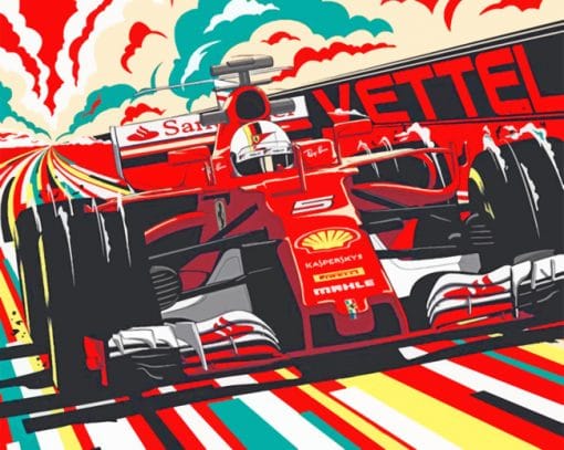 Ferrari Vettel Poster paint By Numbers