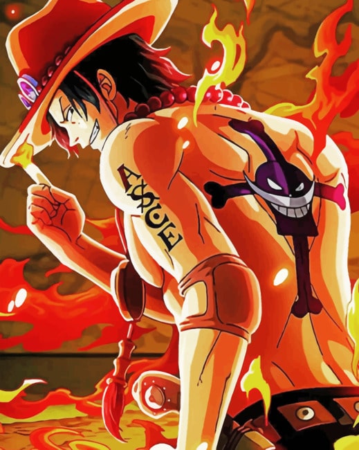 Fire Luffy paint By Numbers