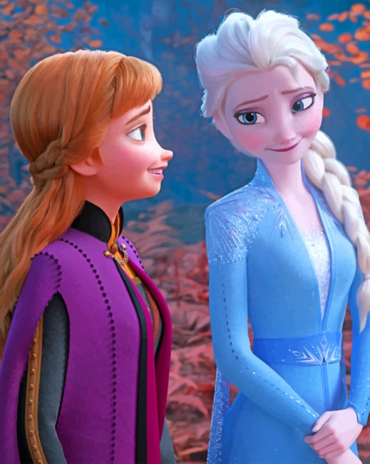 Frozen Anna And Elsa paint by Numbers