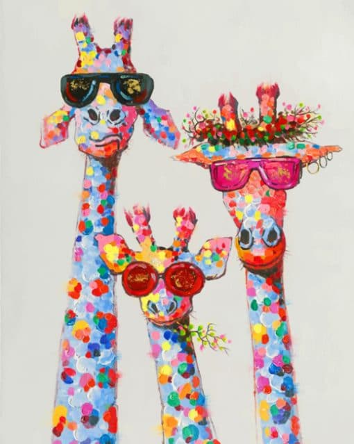 Giraffes With Sunglasses paint By Numbers