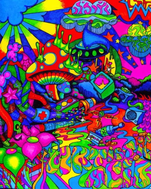 Hippie Stoner Trippy paint by Numbers