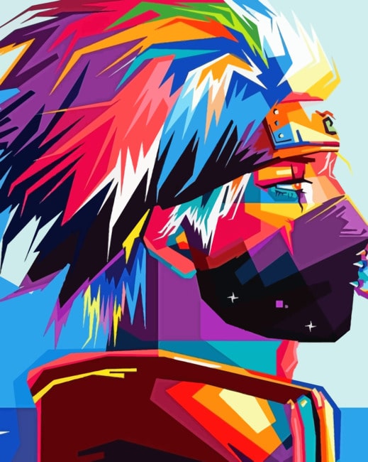 Kakashi - Pop Art Paint By Numbers - Modern Paint by numbers