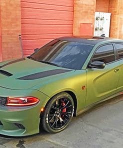 Matte Green Dodge paint By Numbers