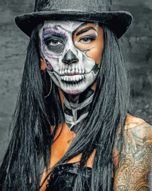 Skull Makeup paint By Numbers