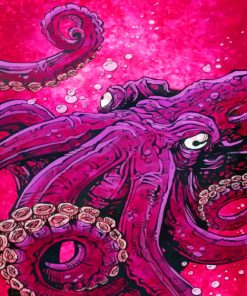 Pink Octopus paint by Numbers