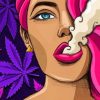Pink Girl Smoking Weed paint By Numbers
