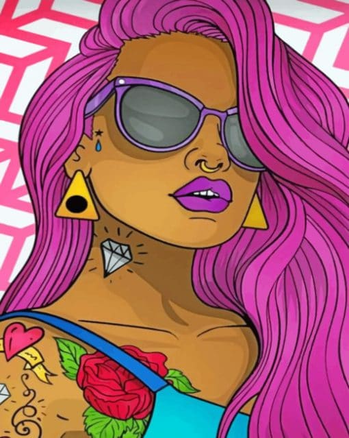 Pop Art Dope Girl paint By numbers
