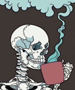 Skull With Hot Drink paint By Numbers