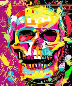 Colorful Skull paint By Numbers