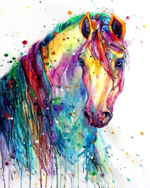 Watercolor Horse paint By numbers