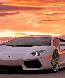 White Lamborghini paint By Numbers