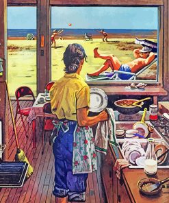 Doing-Dishes-At-Beach-paint-by-numbers