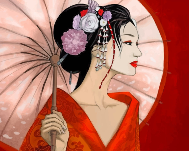 Paint by Number Kits Japanese Girls Geisha Oriental Paint for