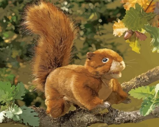 folkmanis-red-squirrel-puppet-paint-by-numbers