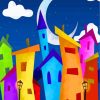 Colorful Buildings Art paint by numbers
