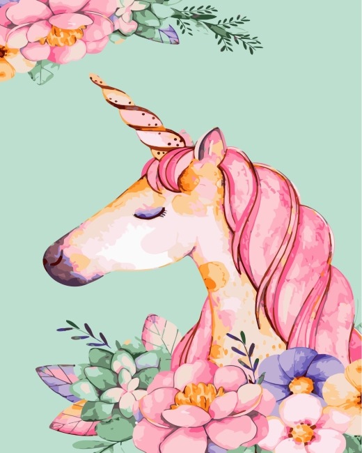 Floral-Unicorn-paint-by-numbers