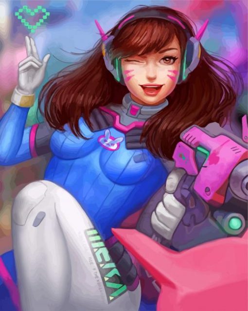 Cute D Va paint by numbers