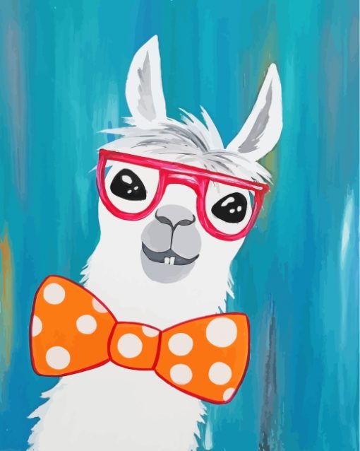 Alpaca With Glasses paint by numbers