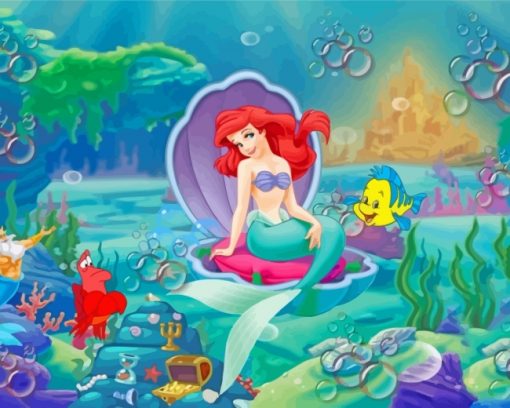 Ariel Mermaid Princess paint by numbers