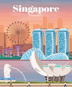 Asia Singapore Poster paint by numbers