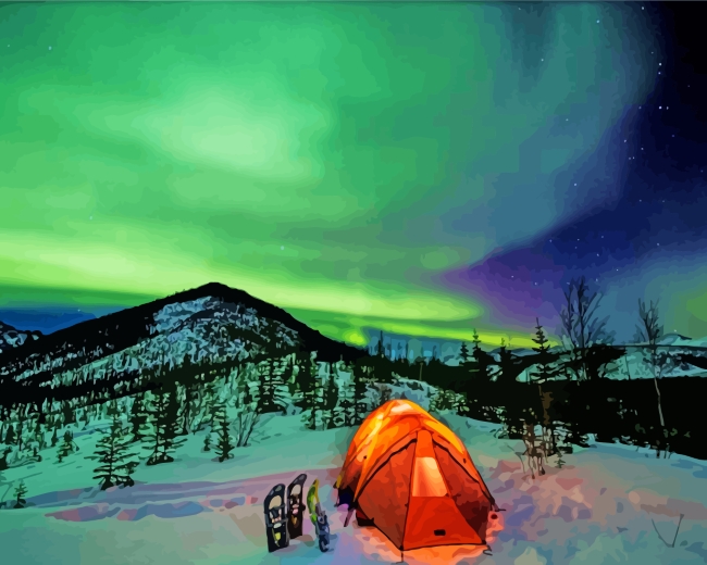 Aurora Camping Paint by numbers