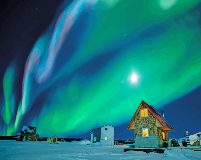Aurora Houses paint by numbers