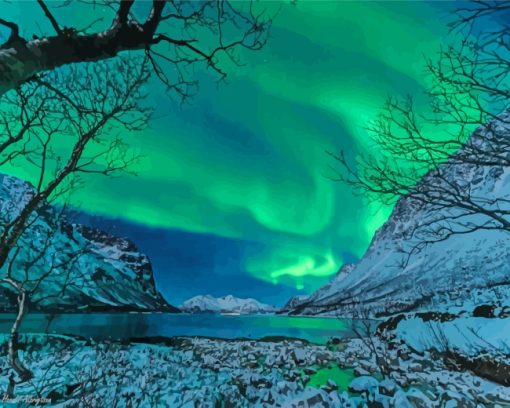 Aurora Northern Lights Paint by numbers